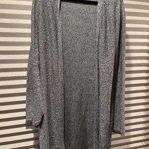 WHBM silver sequin cardigan sweater